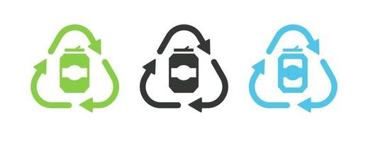 recycle aluminium kan recycle symbool vector