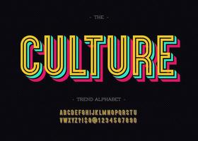 vector vet cultuur lettertype trendy typografie kleurstijl