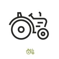tractor boer machine vector pictogram lijnstijl