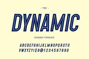 vector dynamisch modern lettertype schuin schreefloze stijl