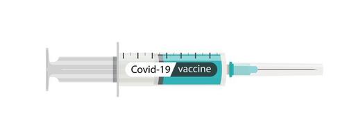 spuiten covid 19 vaccin op witte achtergrond vector