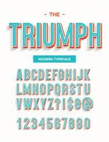 triomf modern lettertype. lettertype moderne typografie trendstijl voor afdrukken vector