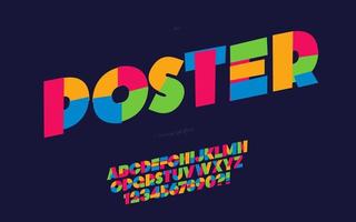 poster lettertype kleurrijke stijl voor feest vector