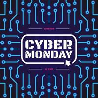 Cyber Monday-verkoopbanner met elektrische achtergrond voor uw winkelbord, superaanbieding vector