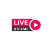 vector live stream logo vlakke stijl