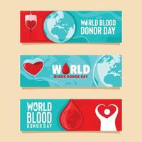 banners voor wereldbloeddonordag vector