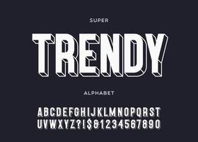 vector trendy alfabet 3d vet typografie schreefloze stijl