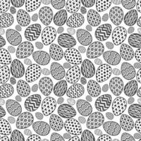 gelukkige paaseieren patroon zwarte lijnstijl met ander patroon voor decoratie vector