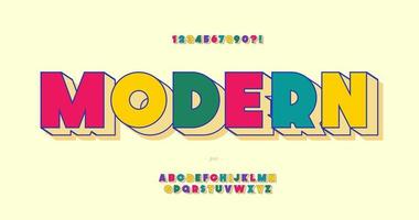 vector modern lettertype 3d vetgedrukte kleurstijl