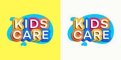 vector kinderen zorg logo cartoon kleurrijke stijl