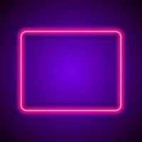 vector neon frame roze kleur op paarse achtergrond voor café, banner