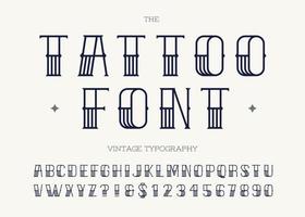 tattoo lettertype zwarte kleur vector