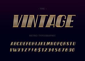 vector vintage lettertype modern retro typografie goud stijl