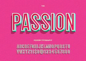 vector passie lettertype trendy typografie