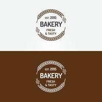 bakkerij logo set met tarwe lijnstijl geïsoleerd op de achtergrond voor brood winkel vector