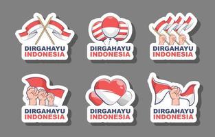 indonesië onafhankelijkheidsdag sticker vector