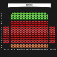 boekingsinterface voor filmstoelen vector