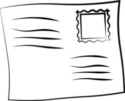 envelop met één element. illustratie in zwart-wit tekenen vector