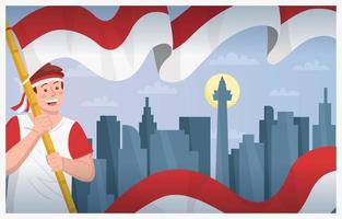 viering van Indonesië onafhankelijkheidsdag feest achtergrond vector