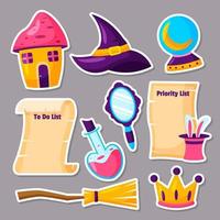 magisch fantasie stickerdagboek vector