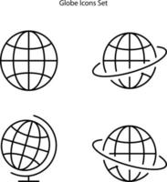 wereldbol pictogrammen geïsoleerd op een witte achtergrond, wereldbol pictogram vector, wereldbol icoon, vector