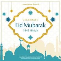 eid mubarak flyer achtergrond gratis vector