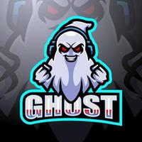 ghost gaming mascotte esport logo ontwerp vector