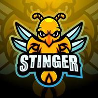 stinger mascot esport logo ontwerp vector