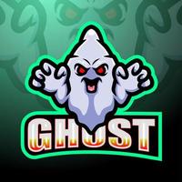 ghost gaming mascotte esport logo ontwerp vector