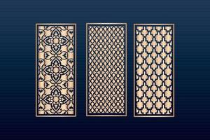 decoratieve laser gesneden panelen sjabloon met abstracte texture.dxf geometrische en bloemen lasersnijden, abstracte snijpanelen sjabloon islamitisch vector