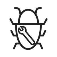 lijnpictogram voor het oplossen van bugs vector