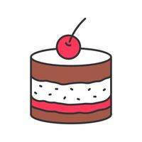 tiramisu kleur icoon. taart met kers. geïsoleerde vectorillustratie vector