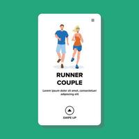 runner paar jonge man en vrouw sportman vector