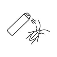 kakkerlakken aas lineaire pictogram. kakkerlak afstotende spray. dunne lijn illustratie. ongediertebestrijding. contour symbool. vector geïsoleerde overzichtstekening