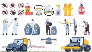 pesticide landbouwmachines set vector