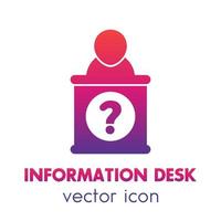 informatiebalie icoon, info ondersteuning teken op wit vector