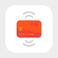 contactloos creditcardpictogram, vlakke stijl vector