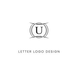 abstract letter u-logo-ontwerp, minimalistisch stijlletterlogo, tekst u-pictogram vectorontwerp vector