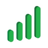 groen isometrisch 3d mobiel signaal plat pictogram vector