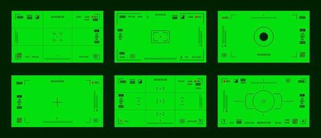 groen gekleurde chroma key camera rec frame zoeker overlay achtergrond scherm vlakke stijl ontwerp vectorillustratie. vector