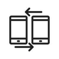 verbonden mobiele telefoons ii lijnpictogram vector