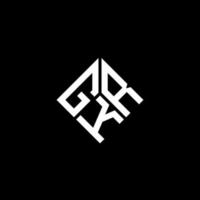 gkr brief logo ontwerp op zwarte achtergrond. gkr creatieve initialen brief logo concept. gkr brief ontwerp. vector