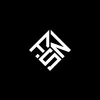 fsn brief logo ontwerp op zwarte achtergrond. fsn creatieve initialen brief logo concept. fsn-briefontwerp. vector