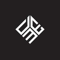 dme brief logo ontwerp op zwarte achtergrond. dme creatieve initialen brief logo concept. dme brief ontwerp. vector