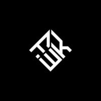 fwk brief logo ontwerp op zwarte achtergrond. fwk creatieve initialen brief logo concept. fwk brief ontwerp. vector