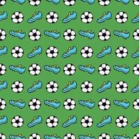 naadloos patroon met voetbal. doodle vectorillustratie met voetbal bal. gekleurde voetbal achtergrond vector