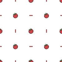 naadloos tomatenpatroon. gekleurde tomaten achtergrond. doodle vectorillustratie met tomaat vector