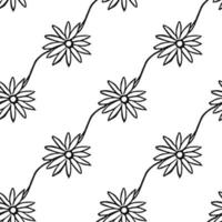 naadloze bloemen vector patroon. doodle vector met bloemen ornament op witte achtergrond. vintage bloemendecor, zoete elementenachtergrond voor uw project, menu, caféwinkel