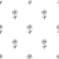 naadloze bloemen vector patroon. doodle vector met bloemen ornament op witte achtergrond. vintage bloemendecor, zoete elementenachtergrond voor uw project, menu, caféwinkel