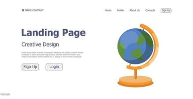 concept ontwerpconcept online reizen bestemmingspagina website - vector